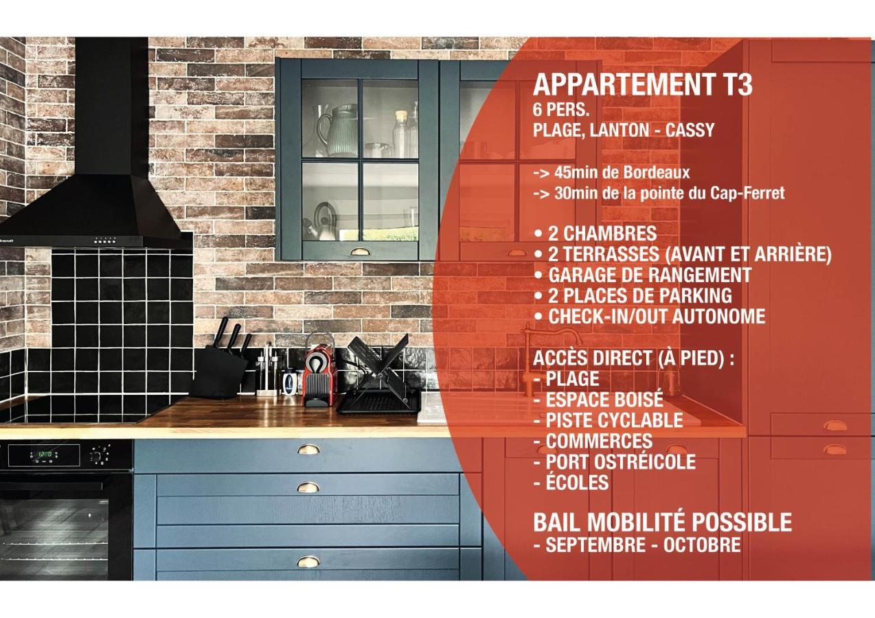 Appt Lanton Plage - Port 6 Voyageurs 외부 사진